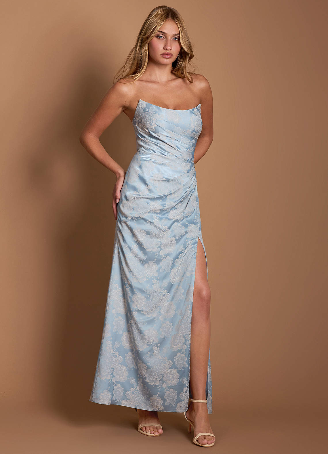 Chrissy Puuterinsininen Maxi mekko image4