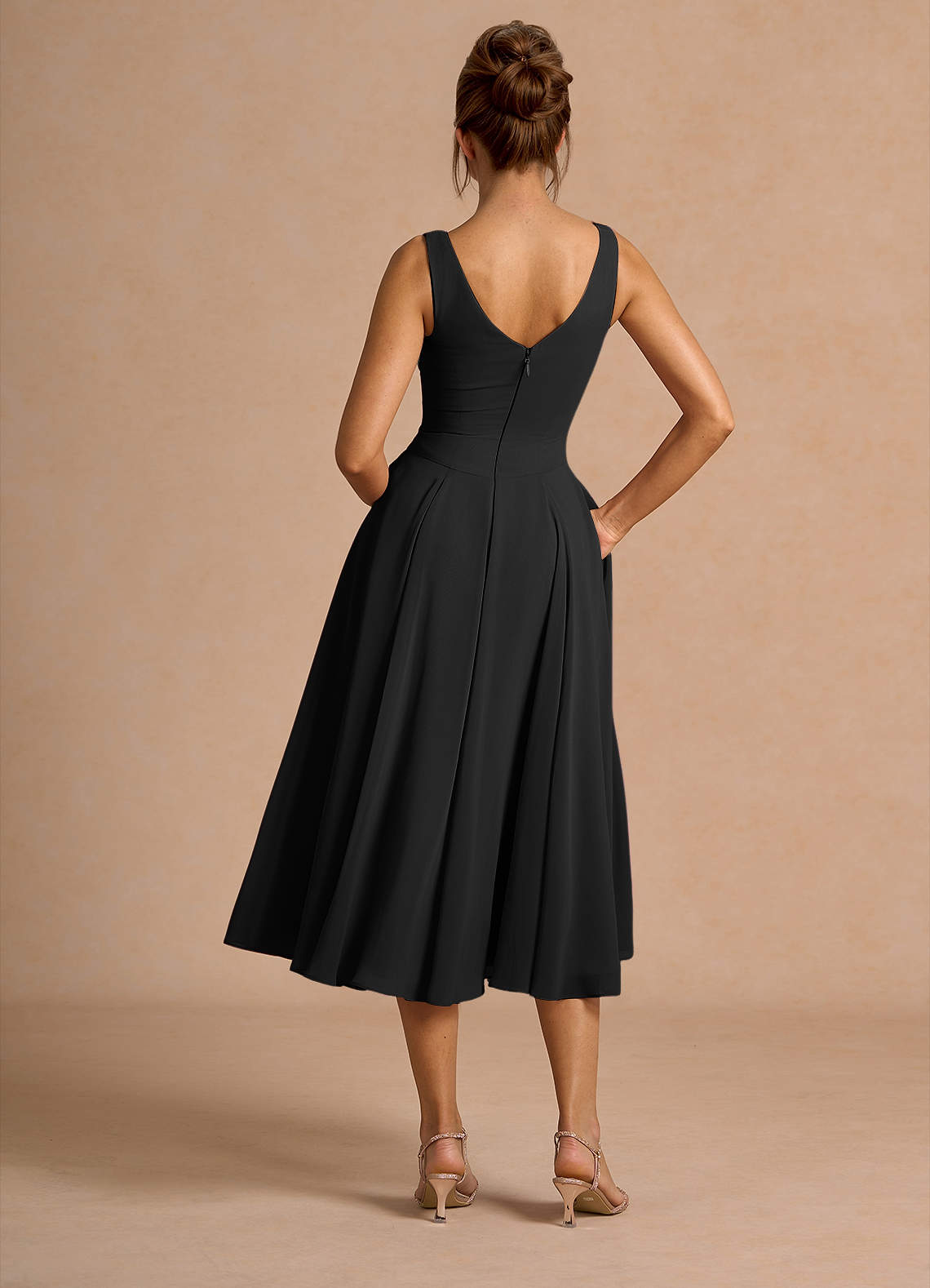 Delyla Black Button-up Midi Dress image1