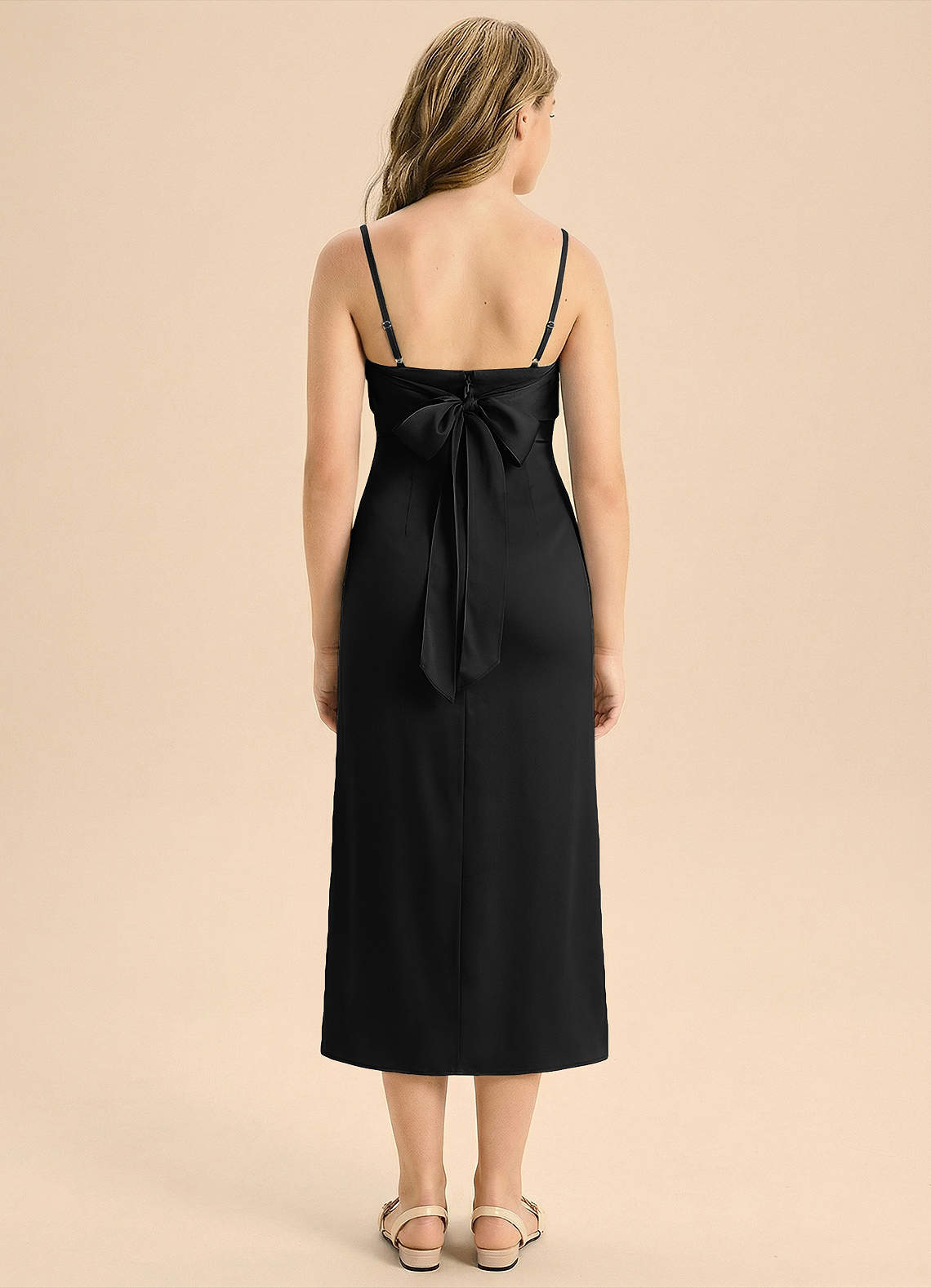 Azazie Mai Junior Klä av Tubklänning i Stretch Satin Plisserad image1