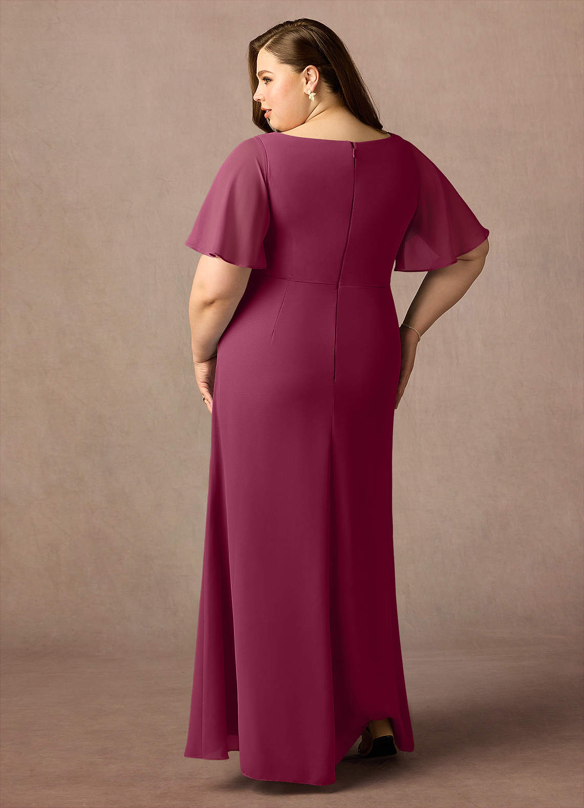 Azazie Rain Abiti per la Madre della Sposa Abito Tubino in Chiffon Perline Gelso image1