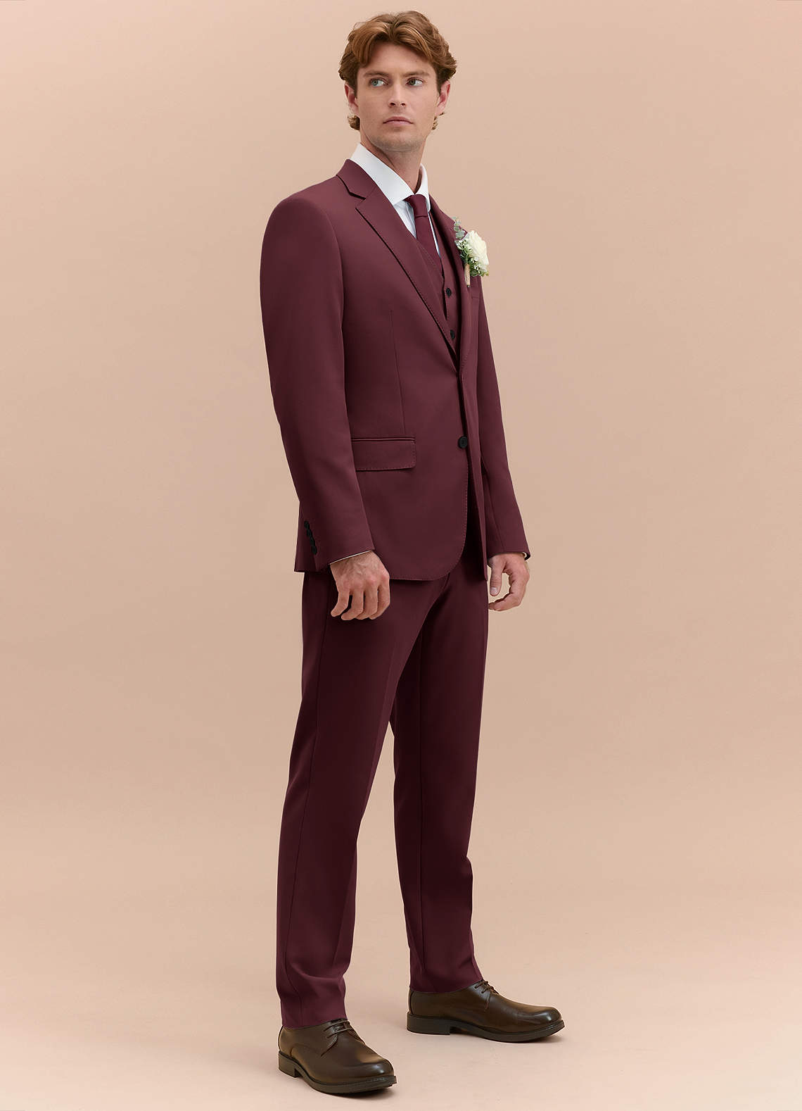front James Cabernet Structured Stretch 3-piece suit