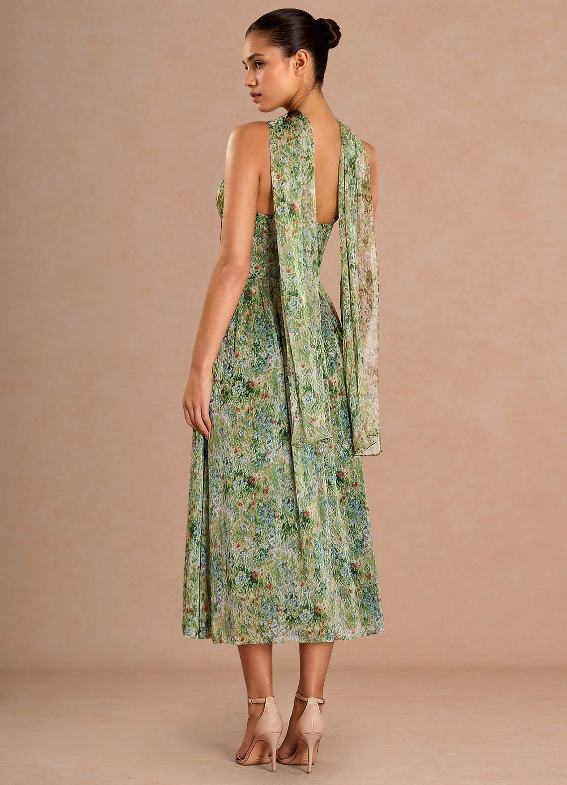 Lolla Green Floral Midi Dress image1