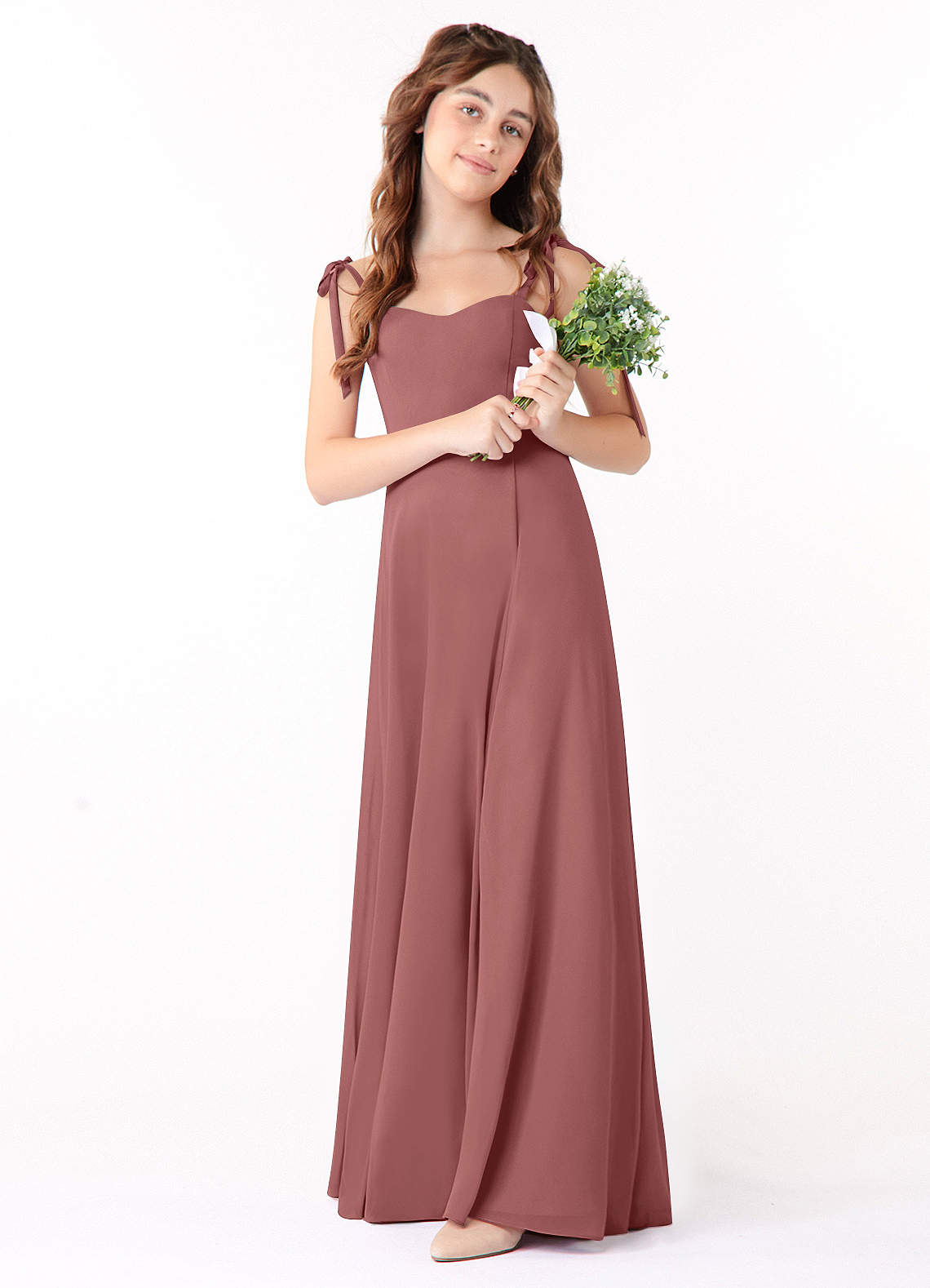 Azazie Rosey Junior Amethyst A-Line Sweetheart Neckline Chiffon Dress image1