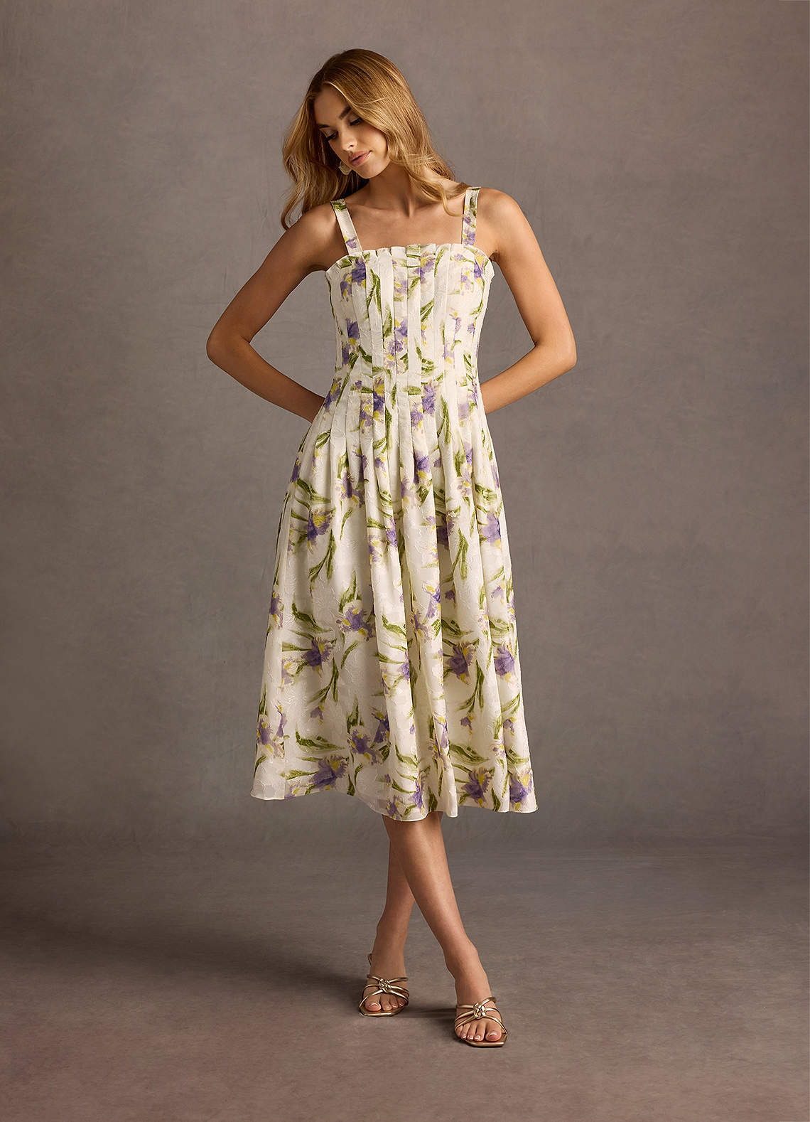 Robe Mi-Longue Tulipe Multi Impression Delilah image1