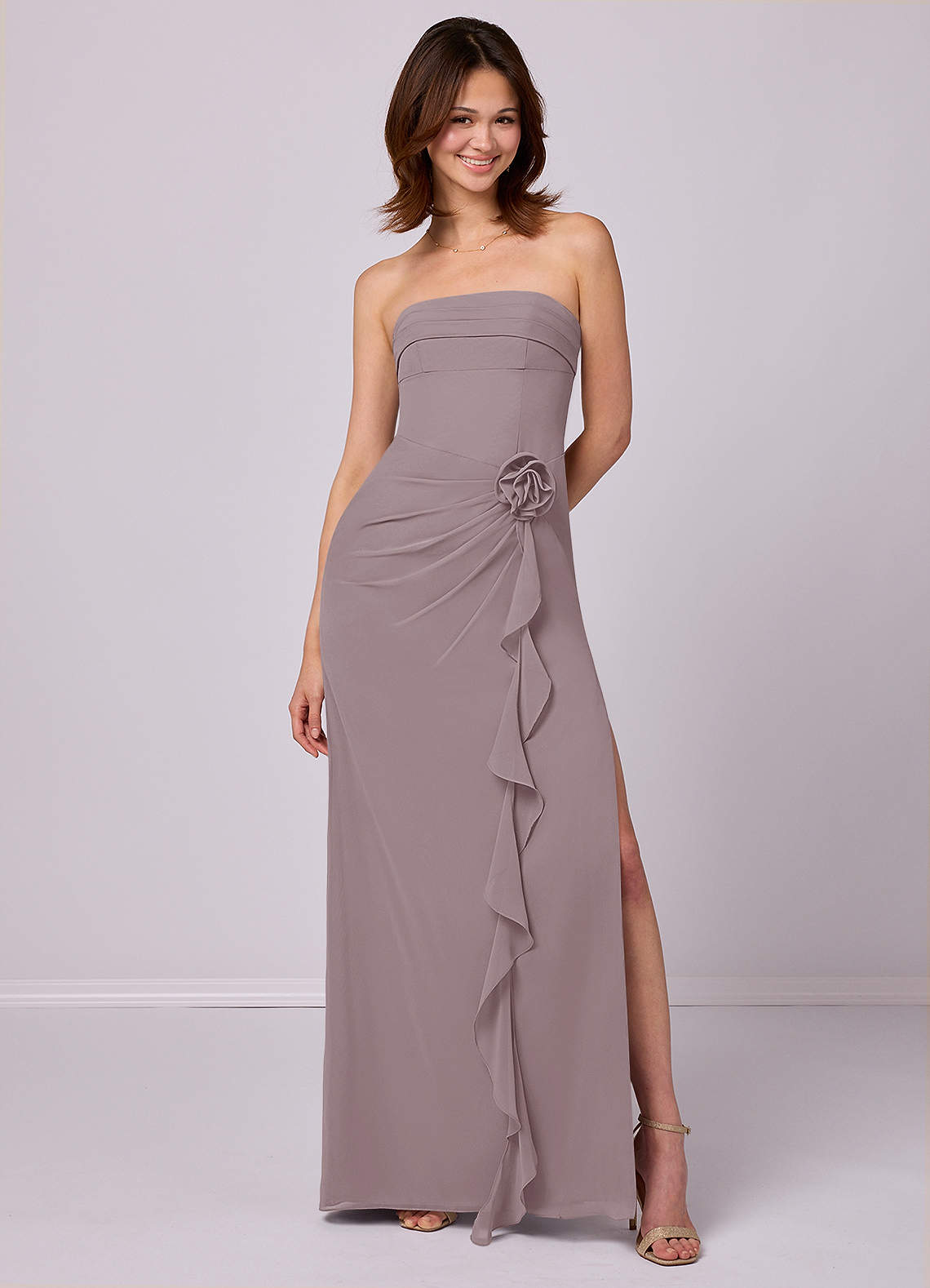 Barbie ♥ Azazie Bridesmaid Dresses Dusk Sheath Strapless Chiffon Convertible Dress image1