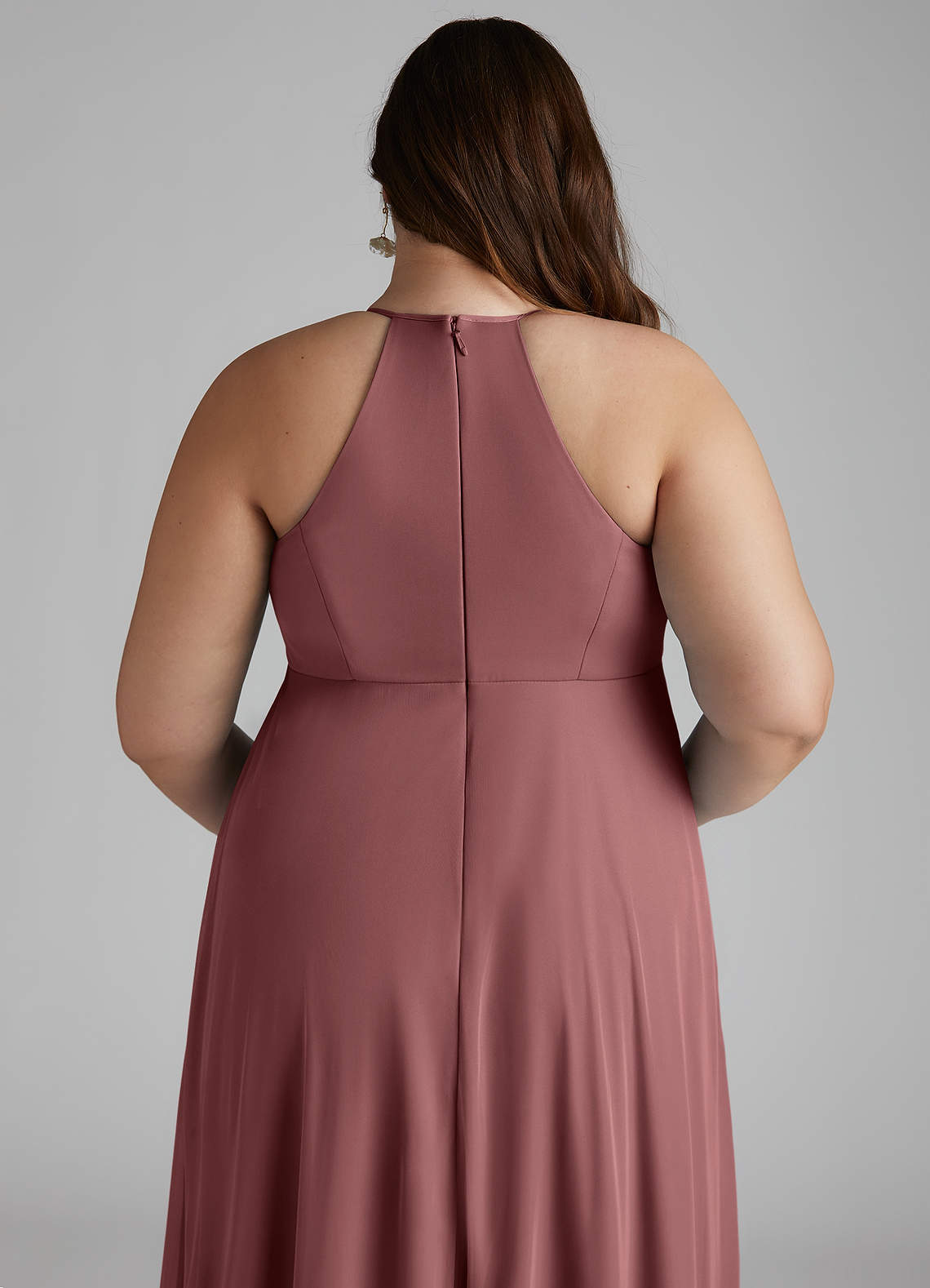 Azazie Annabelle Maternity Bridesmaid Dresses A-Line V-Neck Pleated Mesh Floor-Length Dress image9