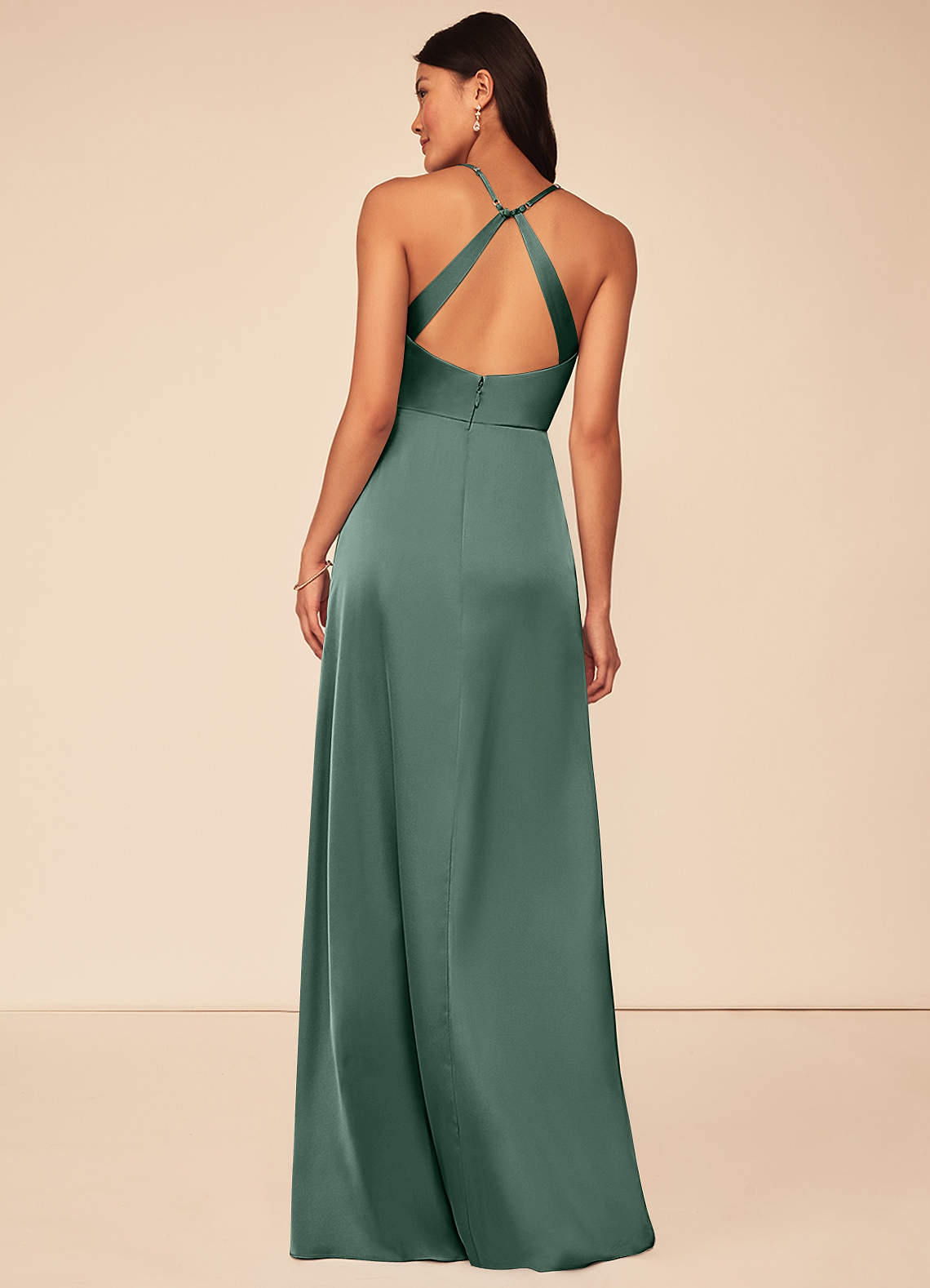 Eucalyptus Azazie Geanna Stretch Satin Dress Bridesmaid Dresses | Azazie
