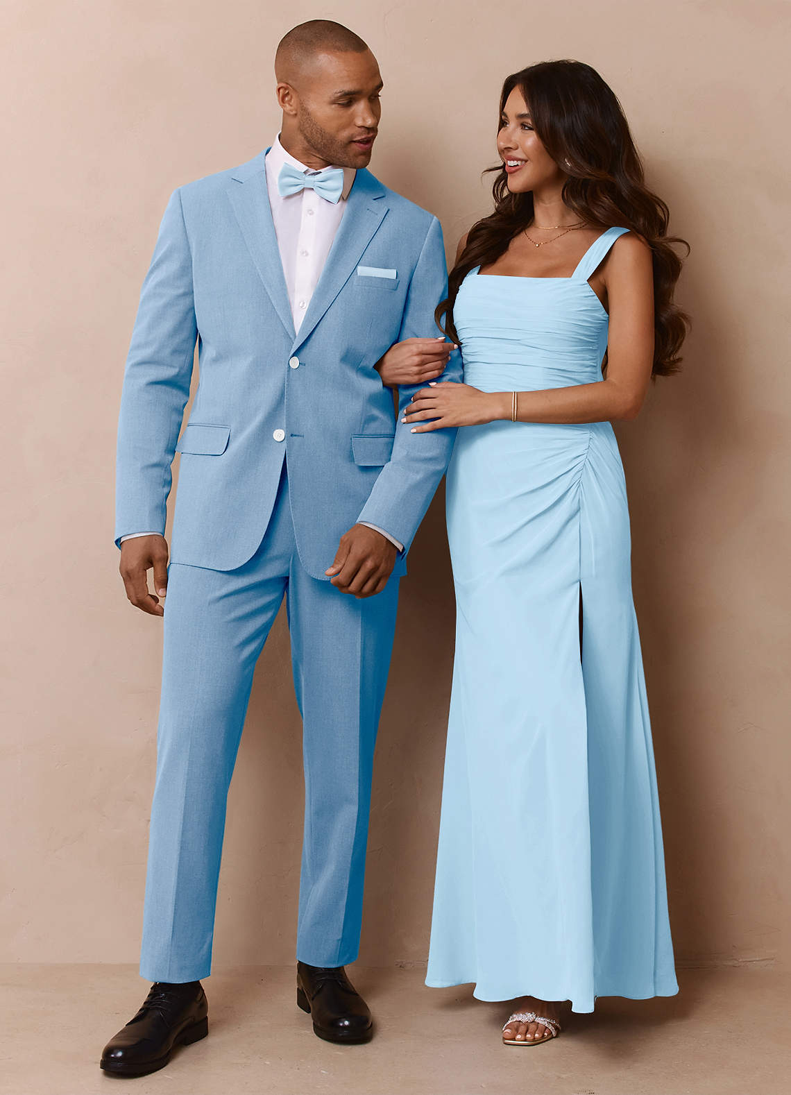 front James Sky Blue Structured Stretch Suit Jacket