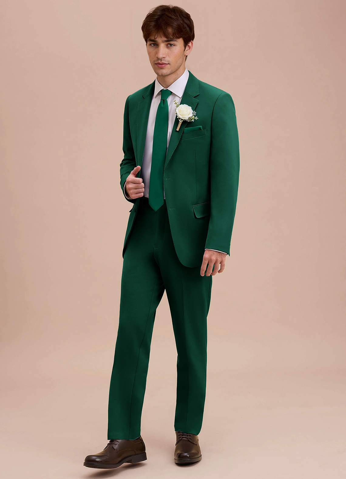 front Ethan Emerald Refined Weave Suit