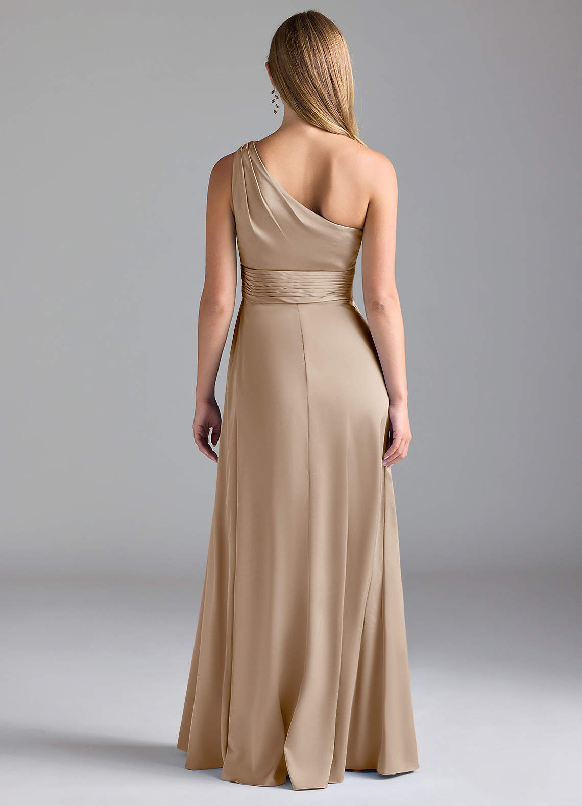 slim fit dress slacks Ladivine CD386 Elegant A-Line Formal Gown with Neck Scarf Burgundy / 6 main image 1