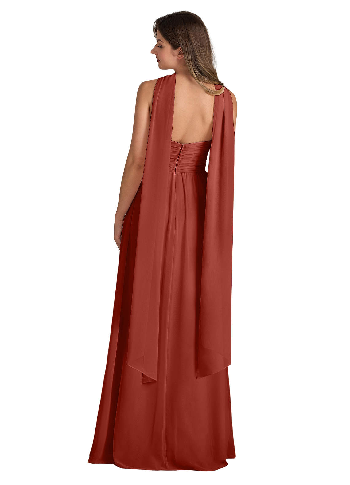 front Azazie Matching Color Chiffon Scarf