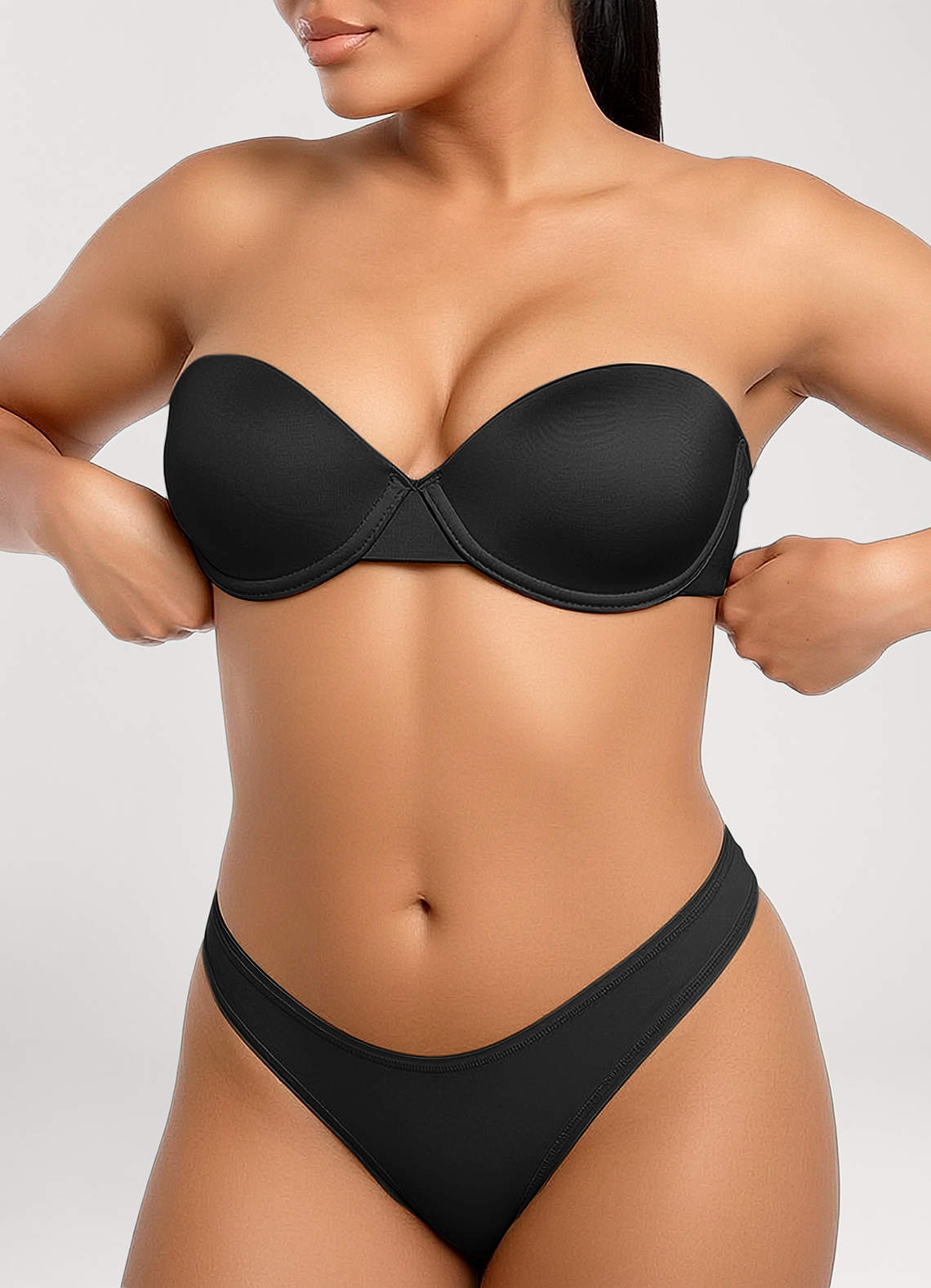 front Strapless Underwire Molded Cup Bra