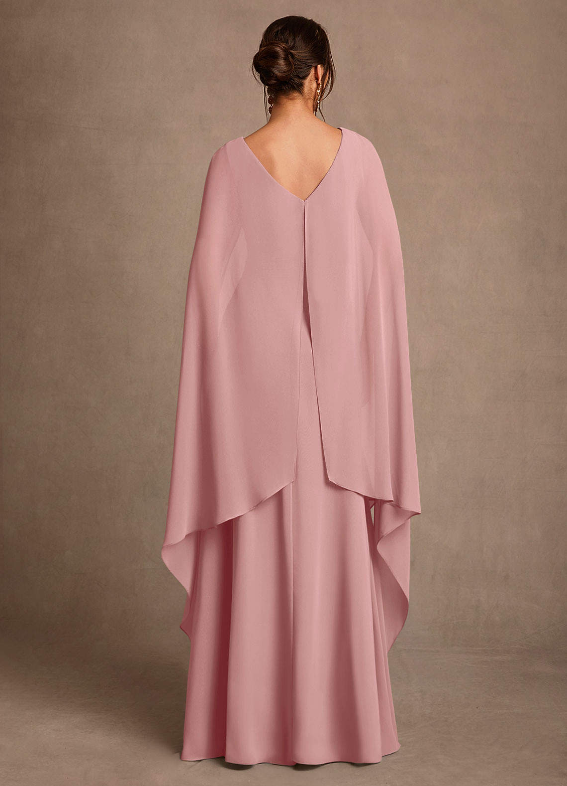 Azazie Liddie Mother of the Bride Dresses Dusty Rose A-Line Pleated Chiffon Dress image3