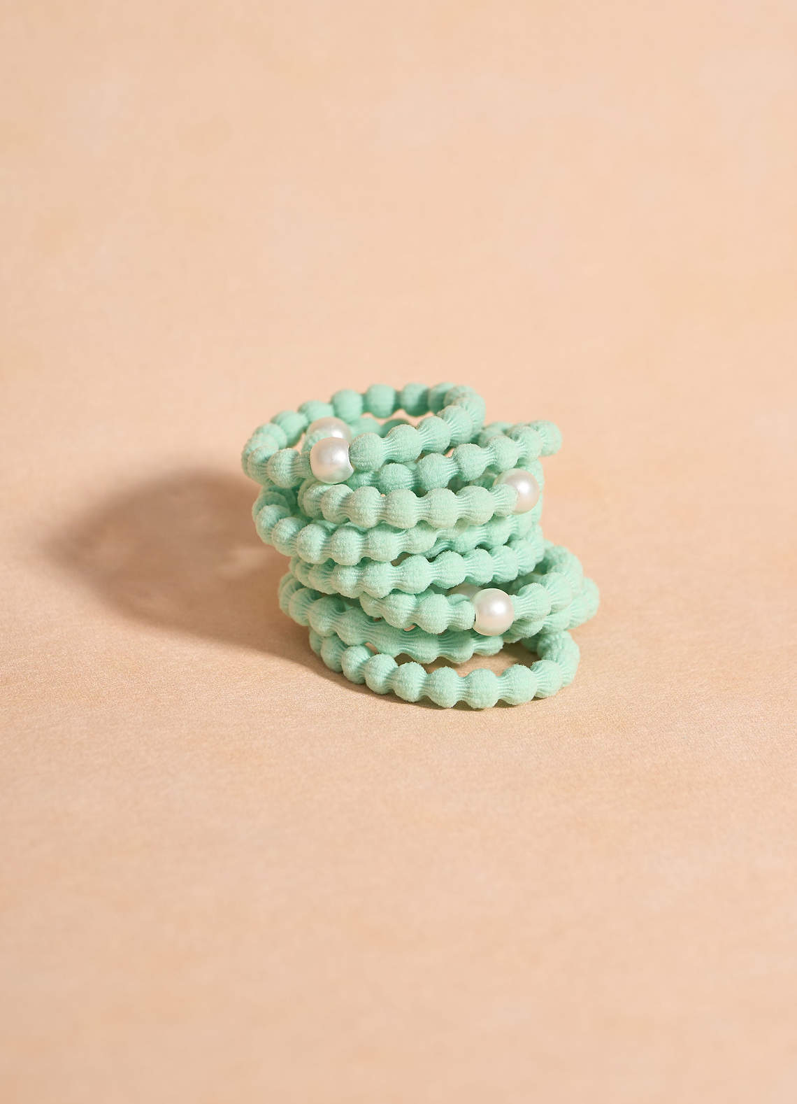 front Pearl Hair Ties Set of 10