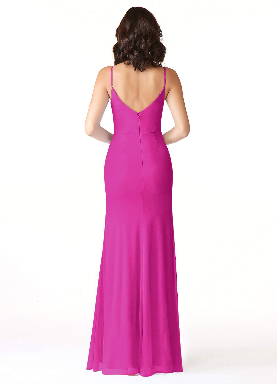 Azazie Deandra Fuchsia Mesh Bridesmaid Dresses | Azazie