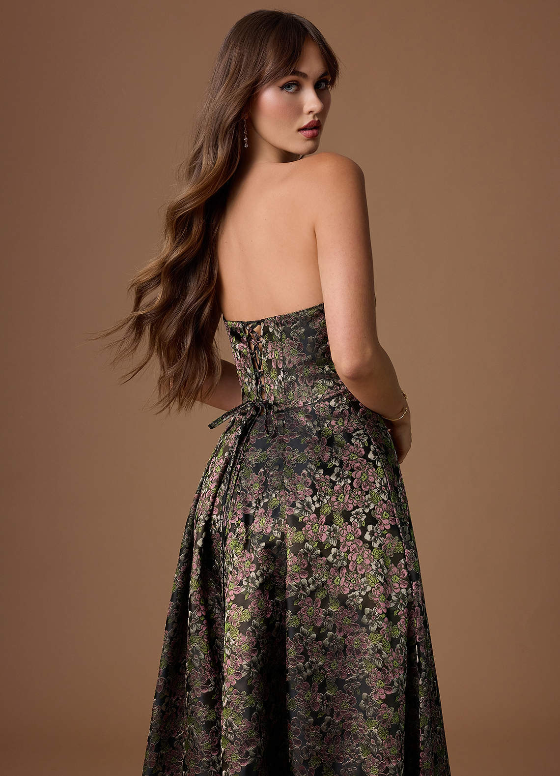 green emerald velvet dress Imogen Dress in Moody Floral - Size Inclusive main image 1