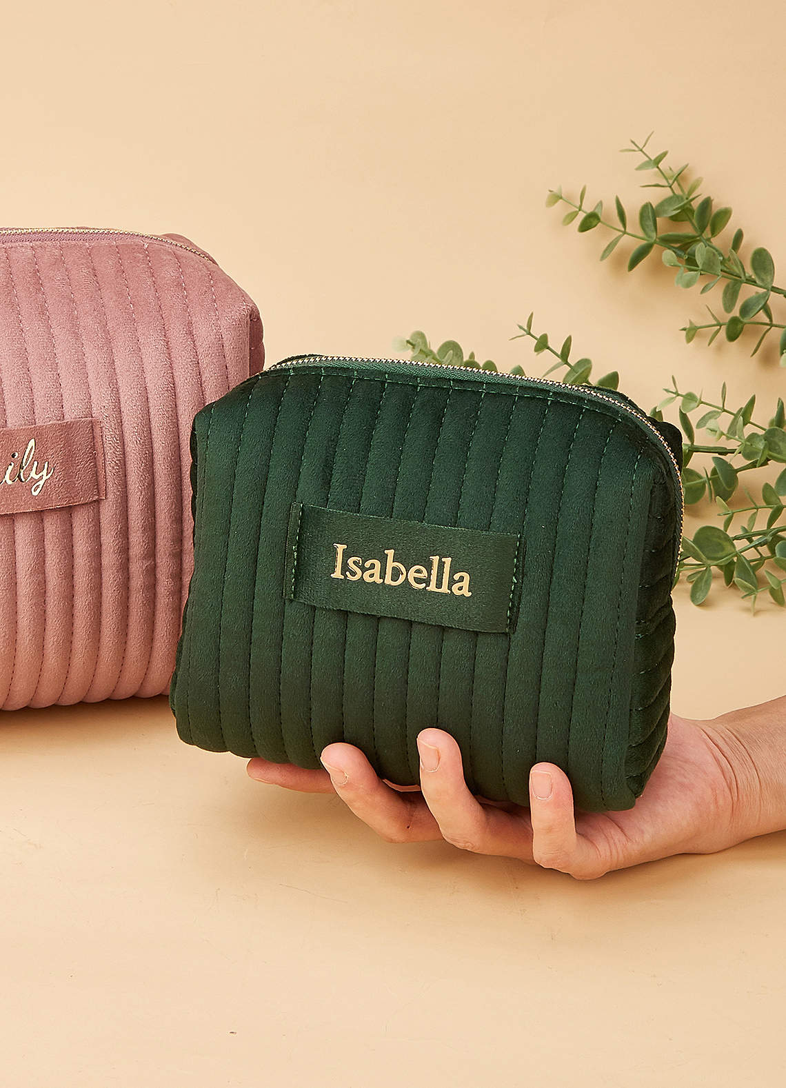 front Personalized Name Makeup Bag