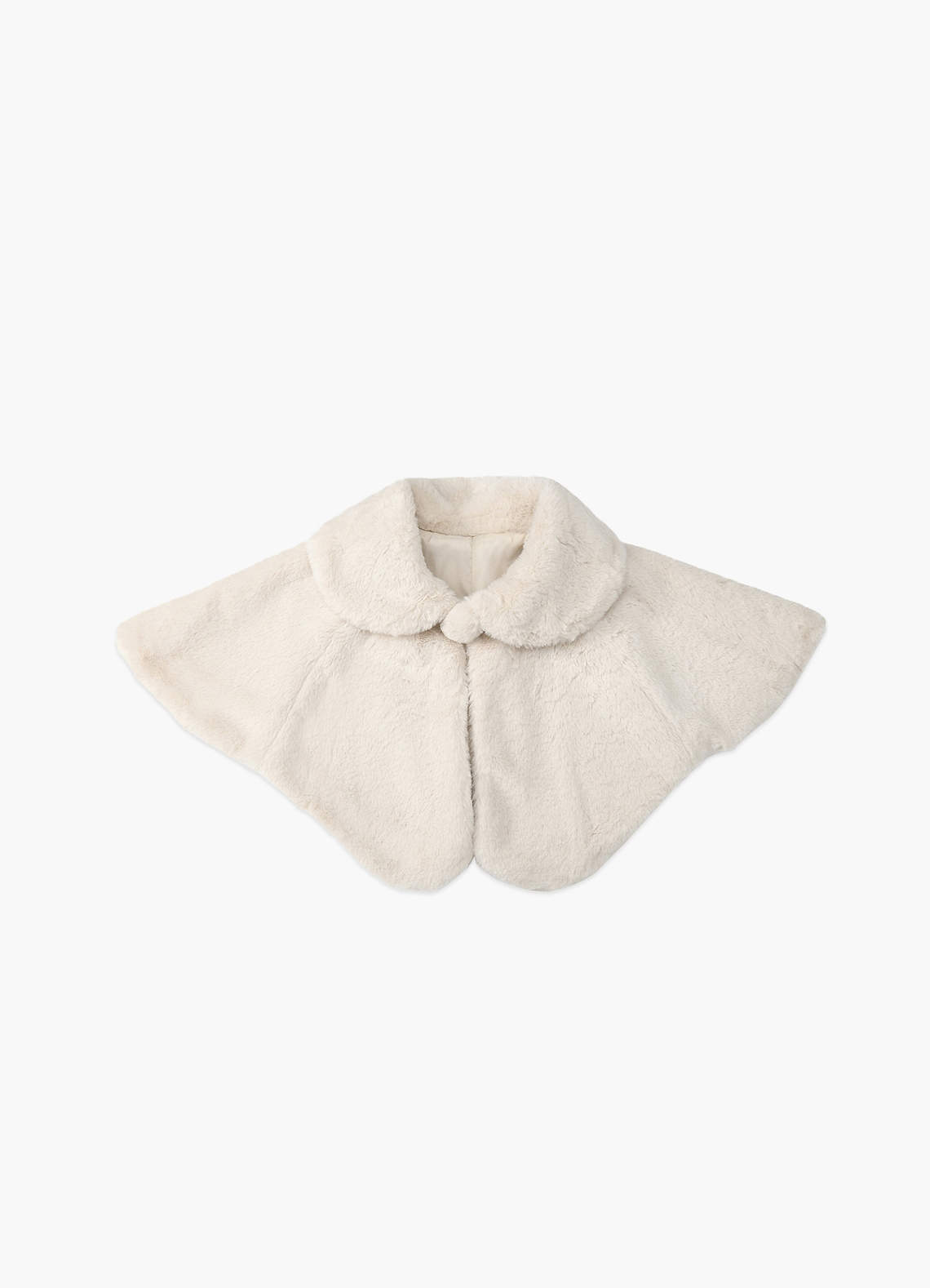 front Flower Girl Faux Fur Collared Cape