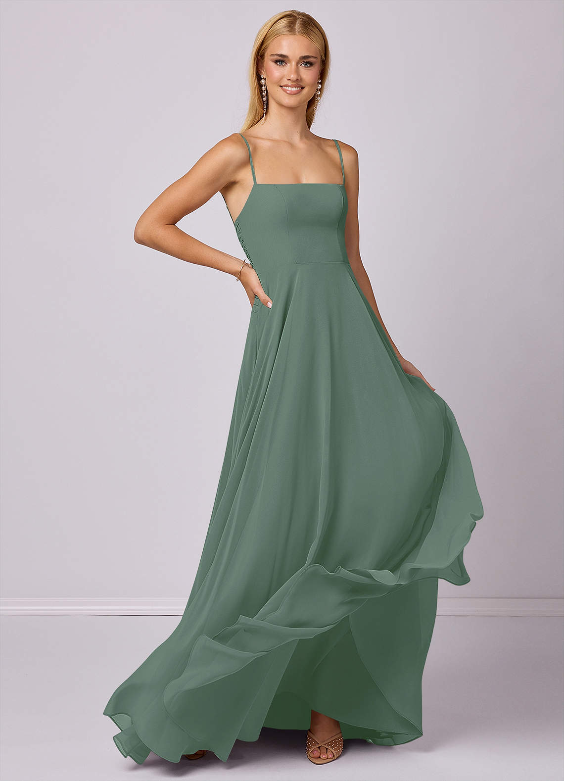 Barbie ♥ Azazie Bridesmaid Dresses A-Line Chiffon Floor-Length Dress image2