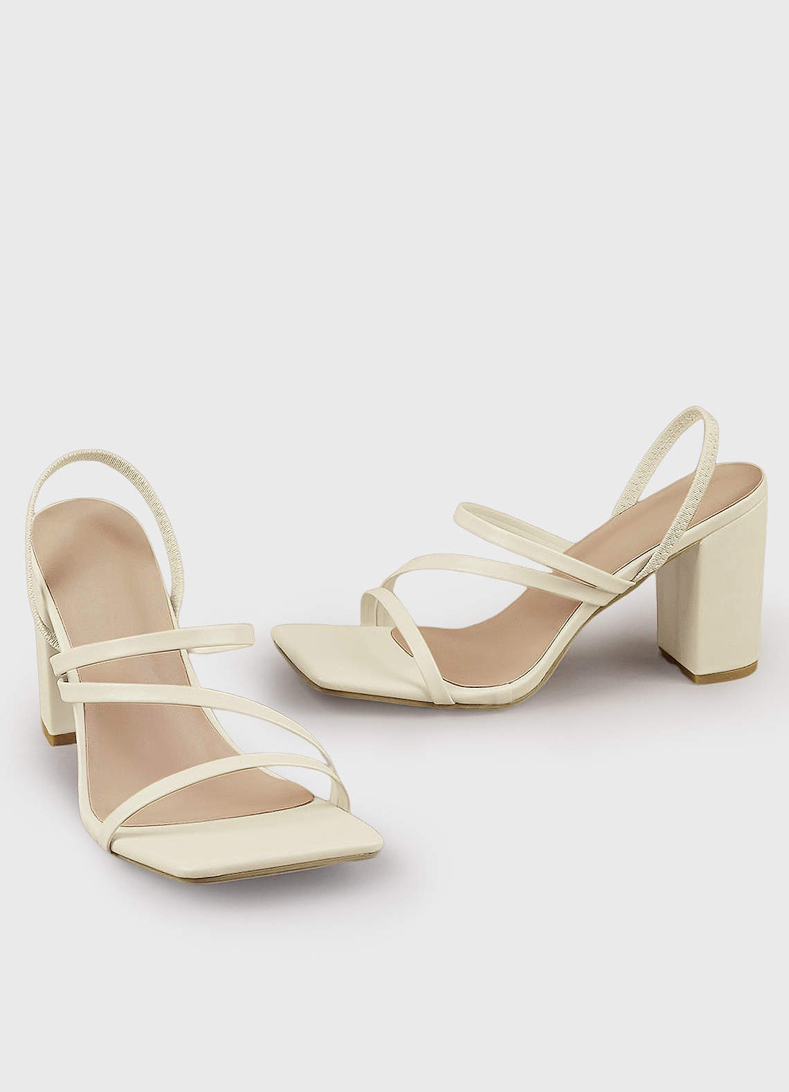 front Strappy Block Heeled Sandals