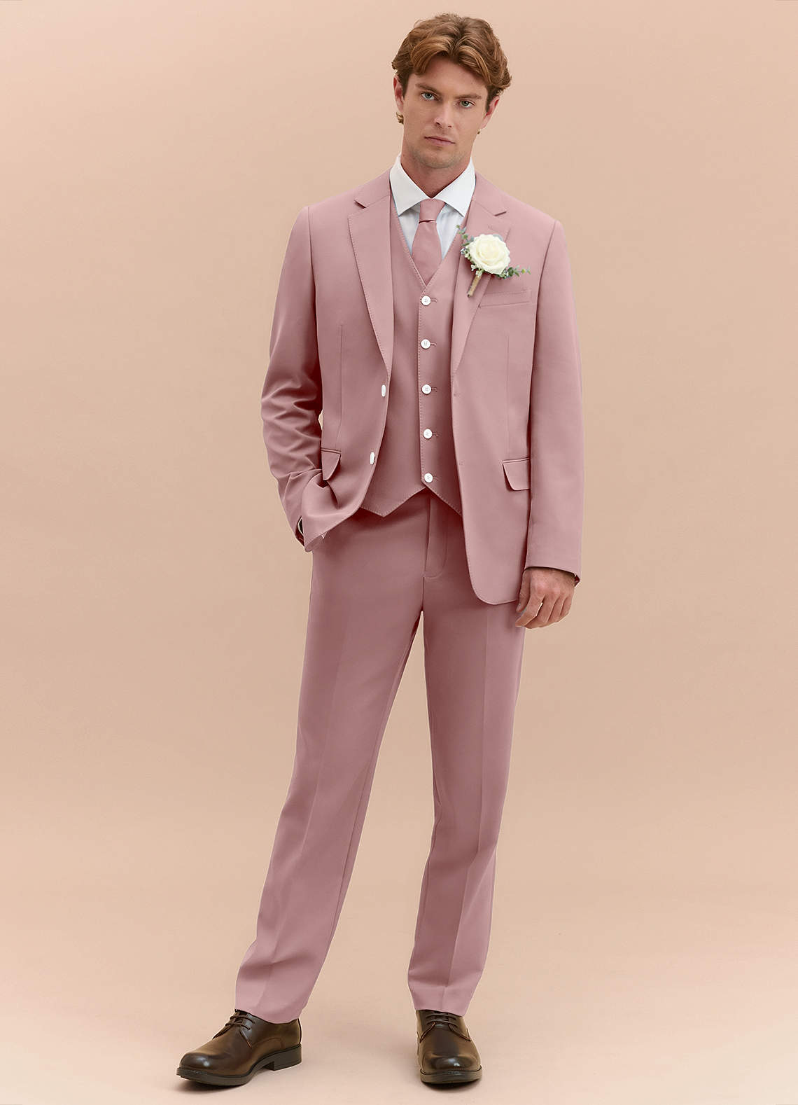 インテグリティトイズ オム ピンクスーツset James Dusty Rose Structured Stretch 3-piece suit | Suit Sets |Azazie