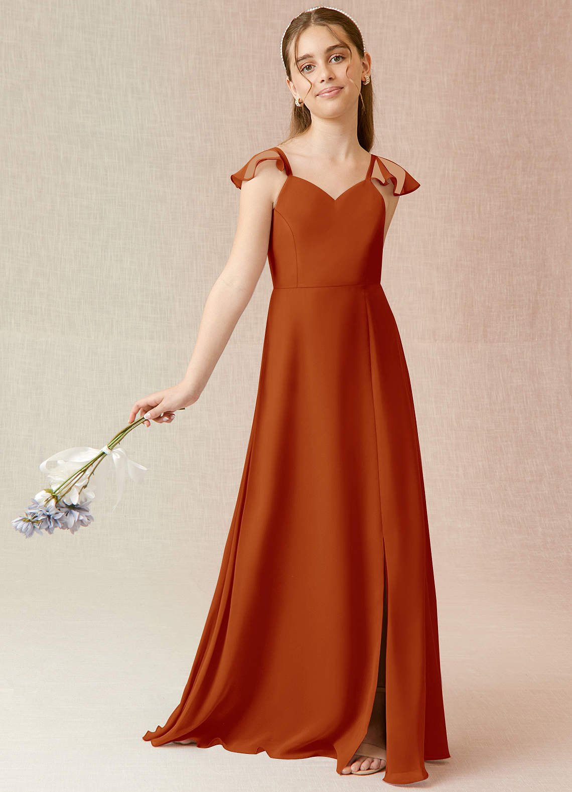 Burnt Orange Junior Bridesmaid Dresses