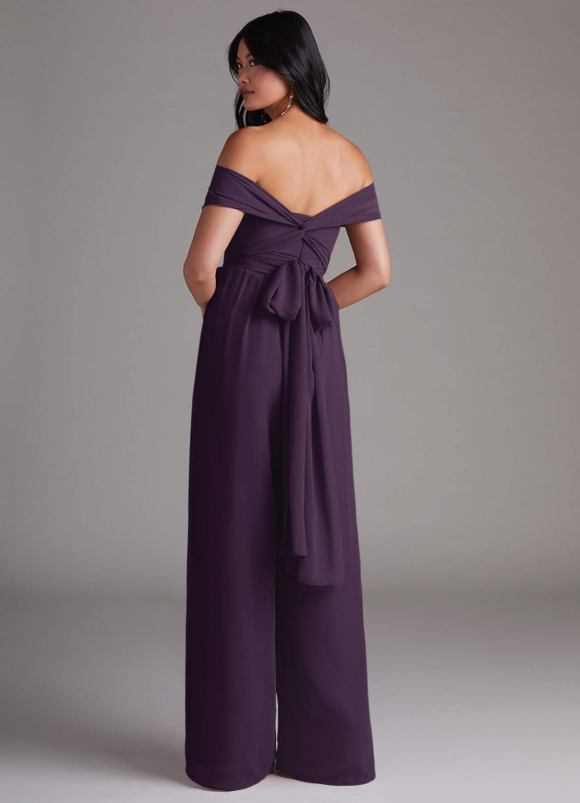 Azazie Lamara Ready to Ship Plum Chiffon Bridesmaid Dresses | Azazie