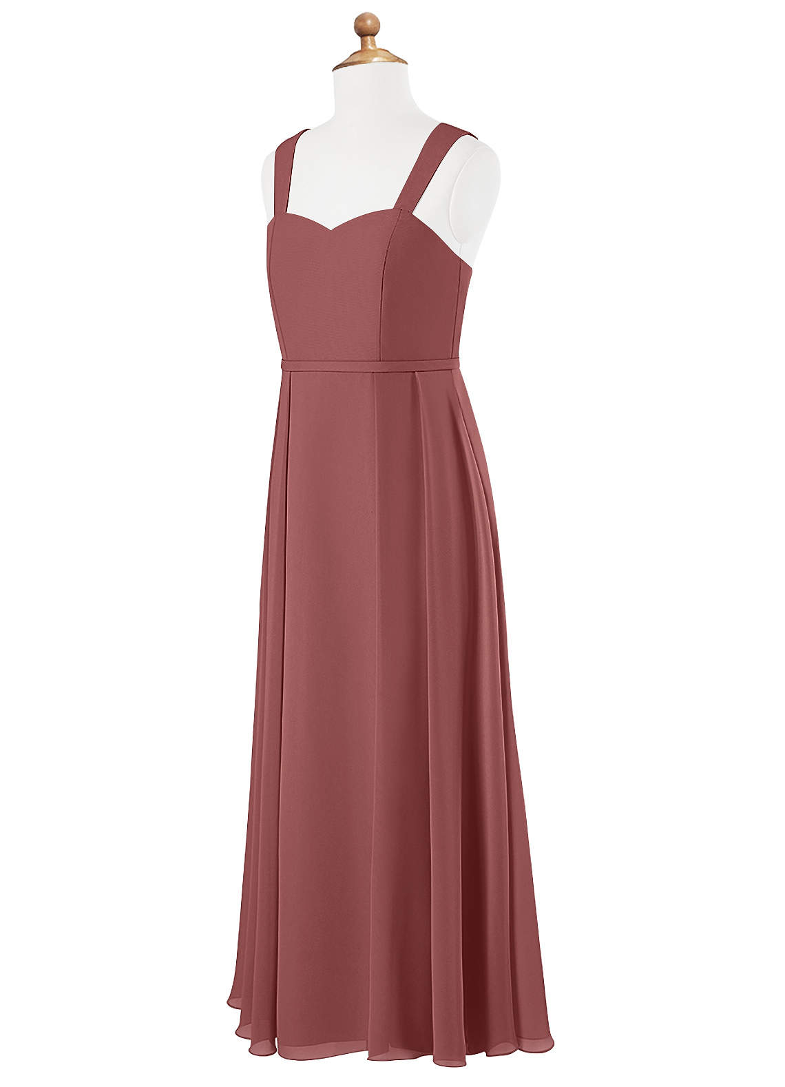 Azazie Simoan Junior Abito A-Line in Chiffon Scollo a Cuore Ametista image5