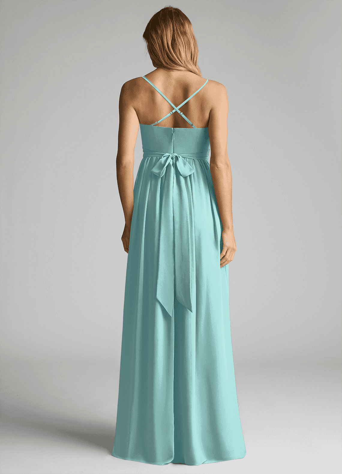 Azazie Llana Maternity Bridesmaid Dresses A-Line Chiffon Floor-Length Dress image3