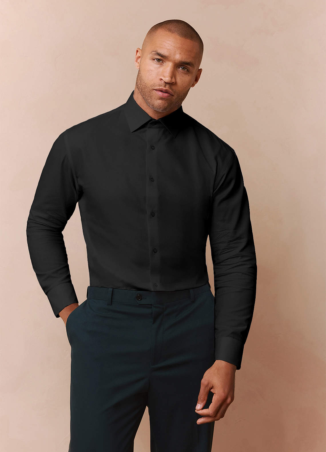 black non iron dress shirt Slim Fit Non-Iron Tech Dress Shirt