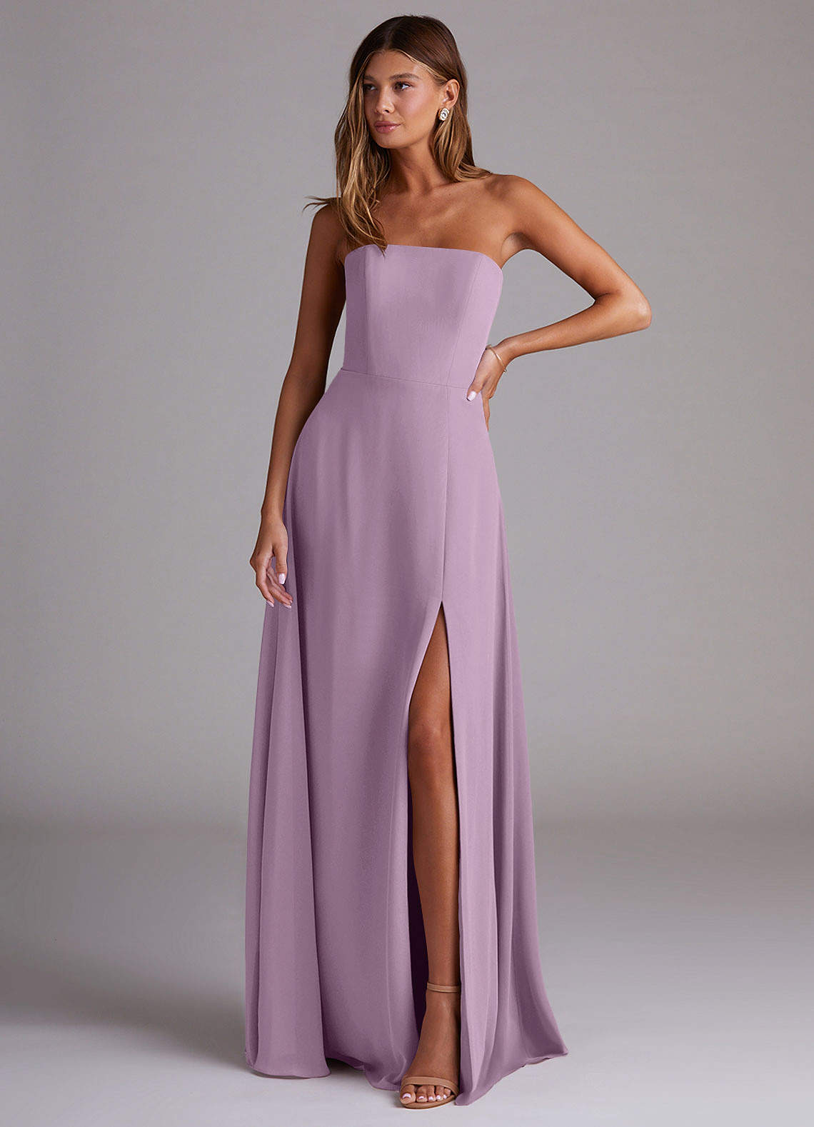 wisteria chiffon bridesmaid dress KissProm