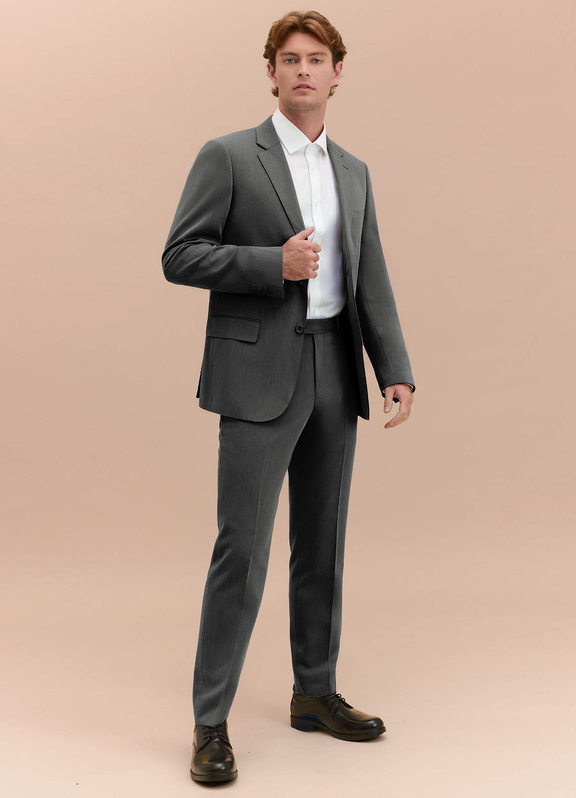 front William Charcoal Comfort Blend  Suit Jacket