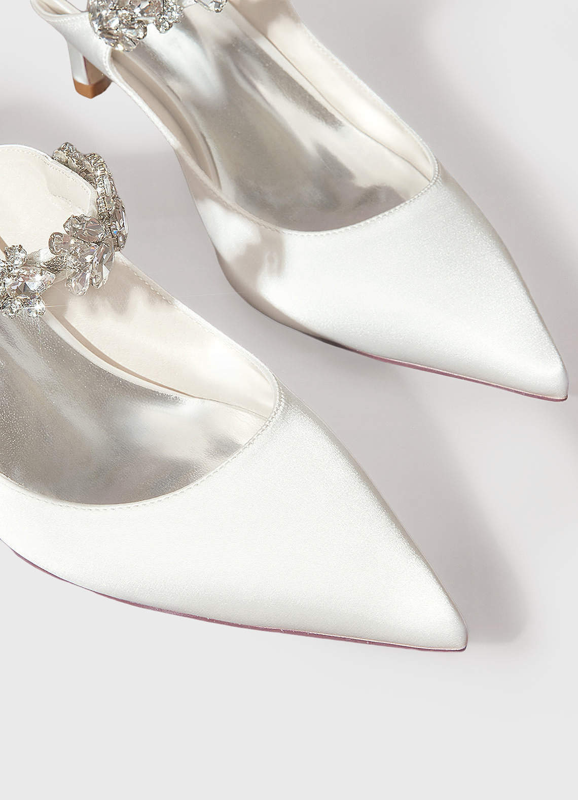 Ivory Crystal Pointy Wedding Shoes Azazie CA