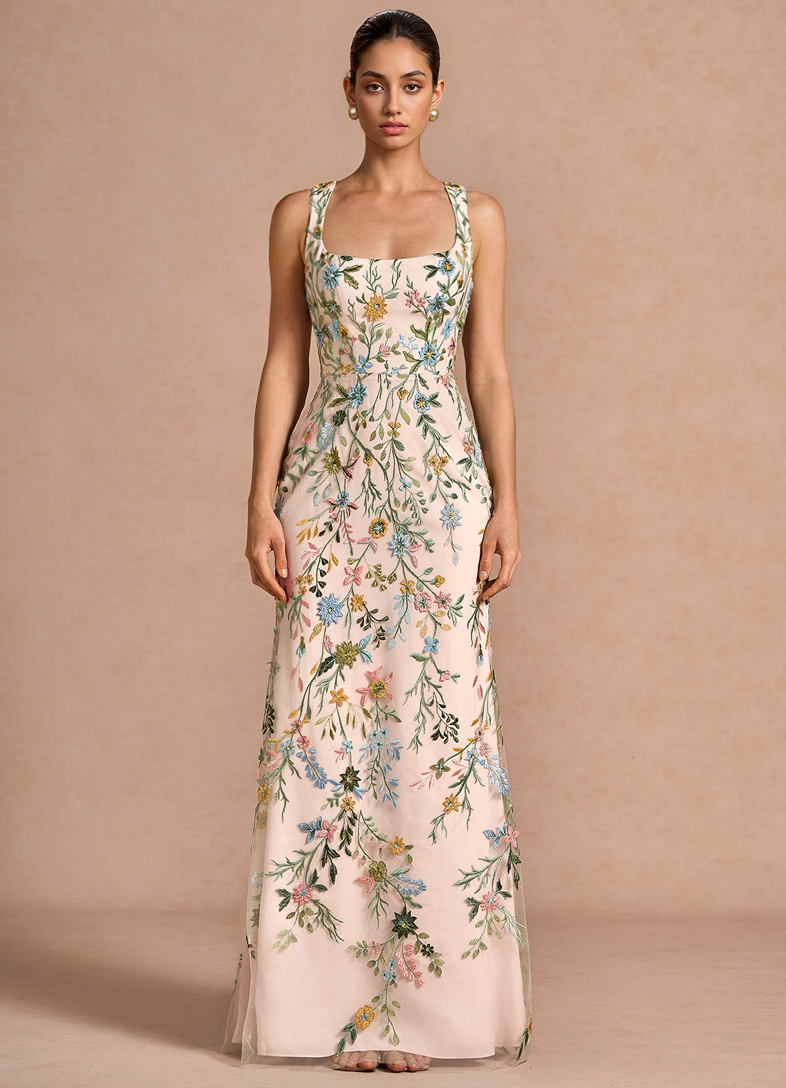 Agustina Blush Pink Multi Maxi Dress