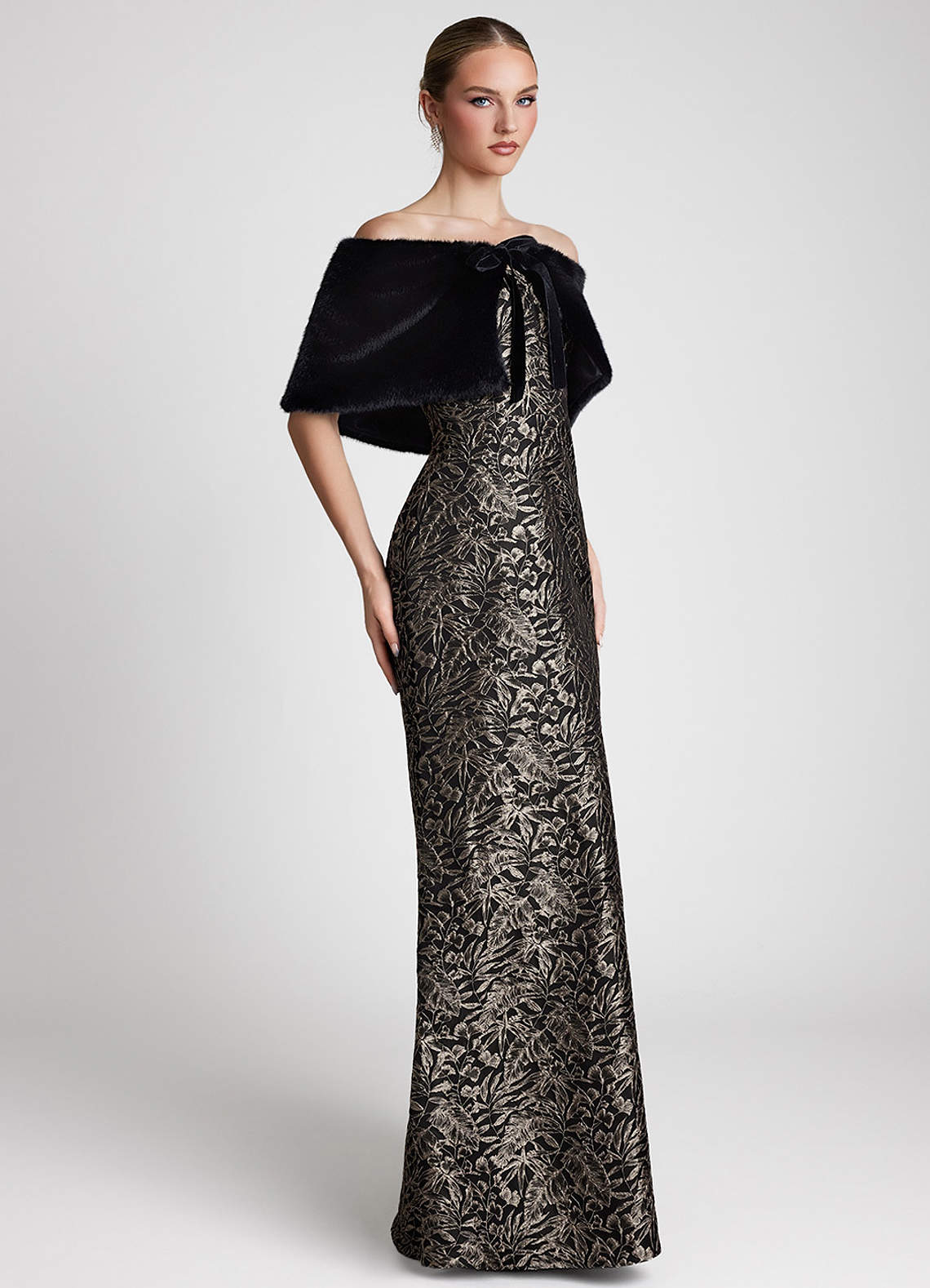 front Ethereal Faux Fur Wrap