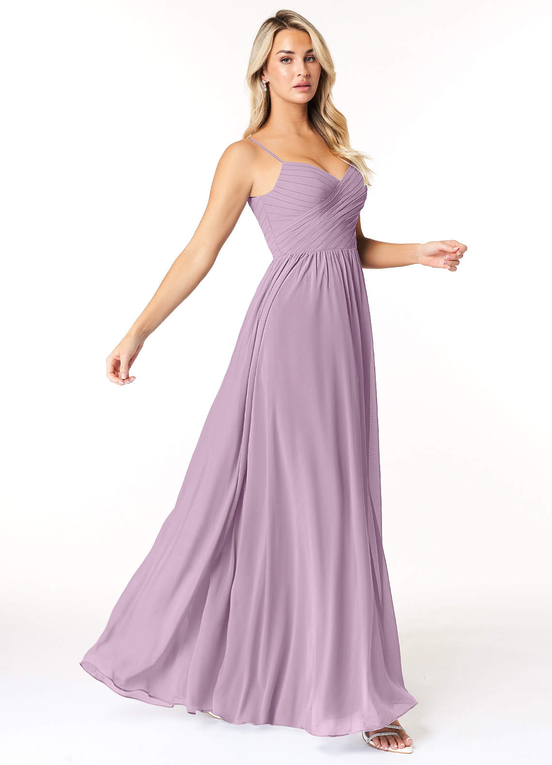 Azazie Lisbon Bridesmaid Dresses Wisteria A-Line Sweetheart Neckline Chiffon Dress image1