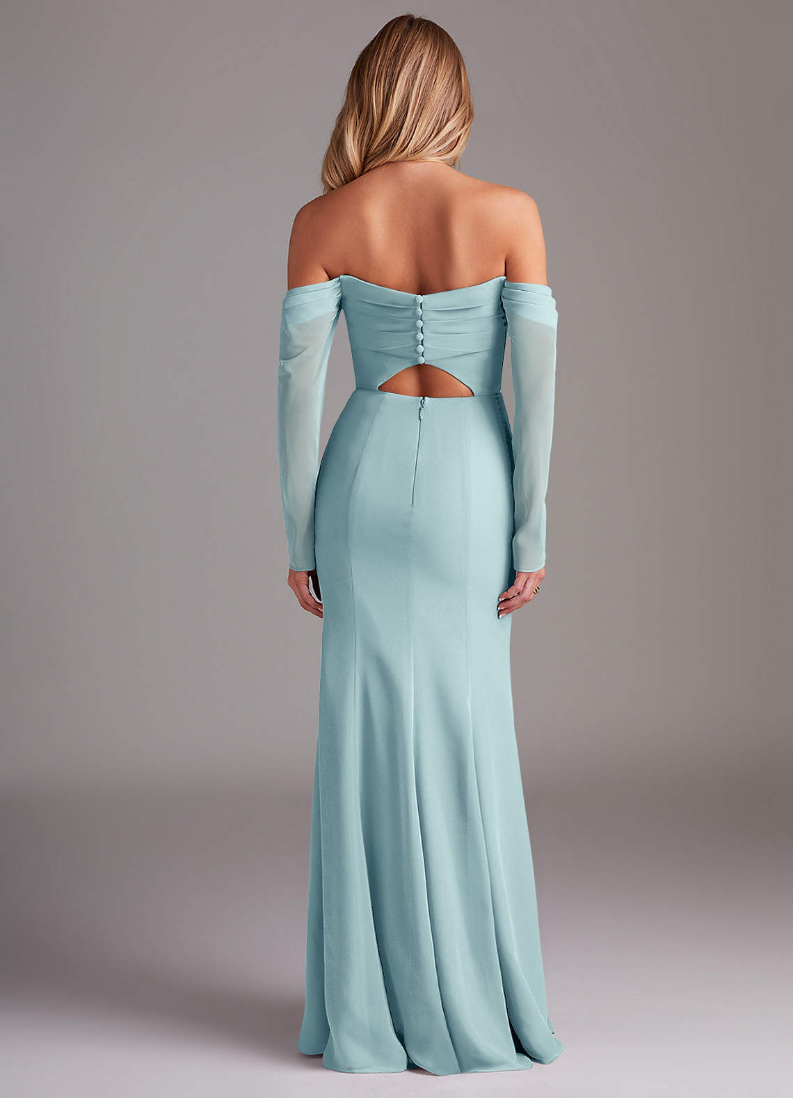 Azazie Hallie Sea Glass Chiffon Bridesmaid Dresses | Azazie