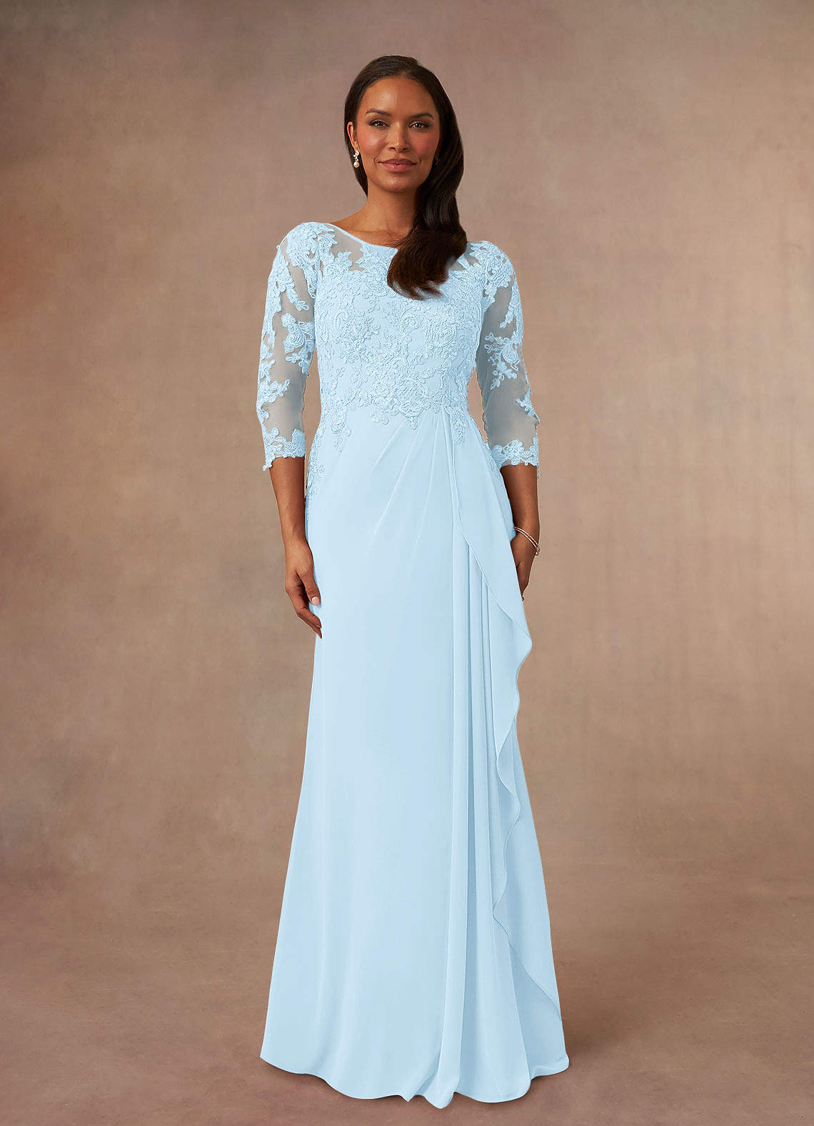 Azazie Calanthe Mother of the Bride Dresses Sky Blue A-Line Scoop Chiffon Dress image1