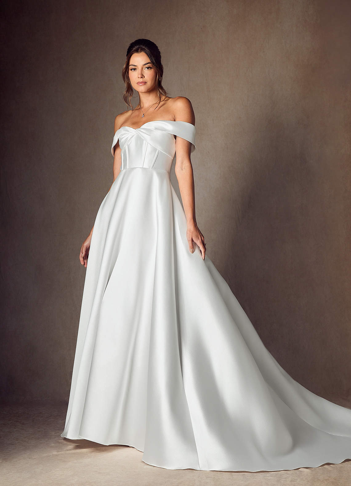 Azazie Kaylynn Wedding Dresses Diamond White A-Line Sweetheart Neckline Mikado Dress image5