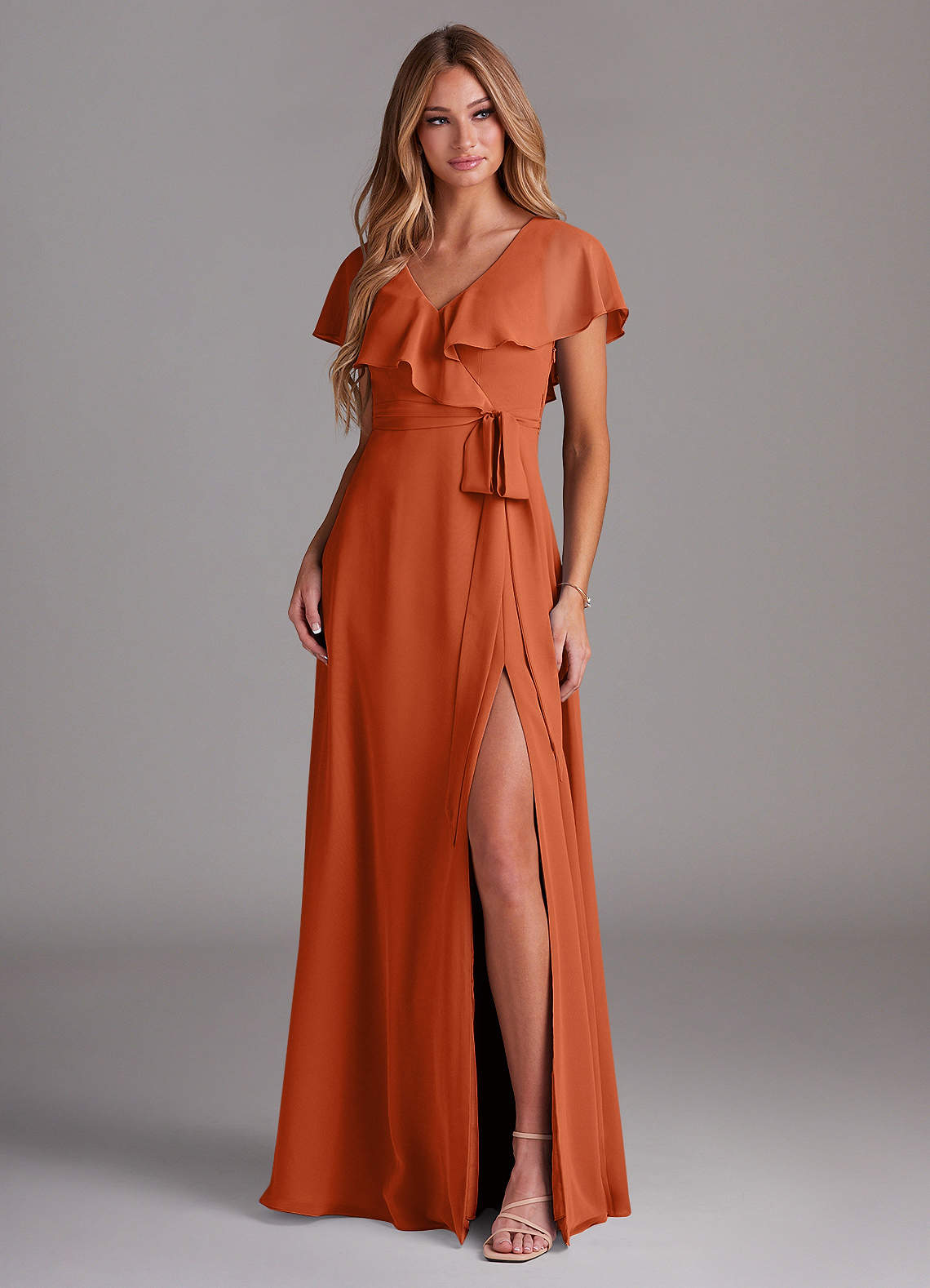 azazie burnt orange bridesmaid dresses Azazie Zeya