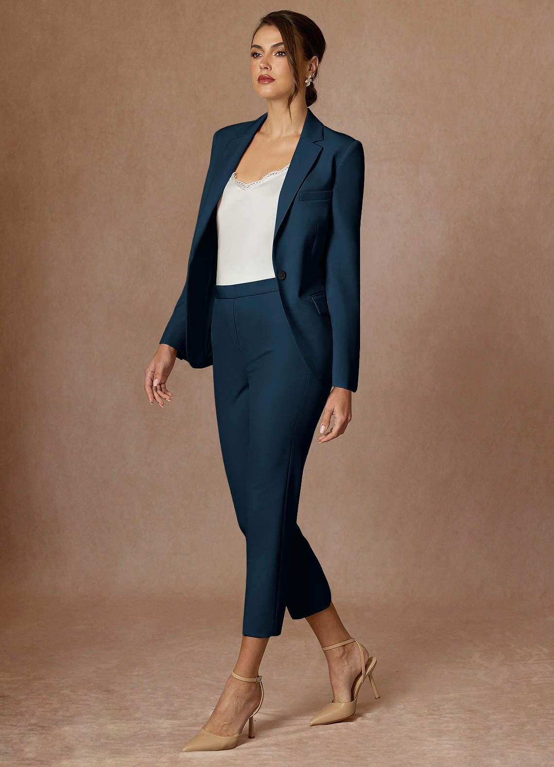 front Kennedy Dark Navy Refined Weave  Performance Dress Pants