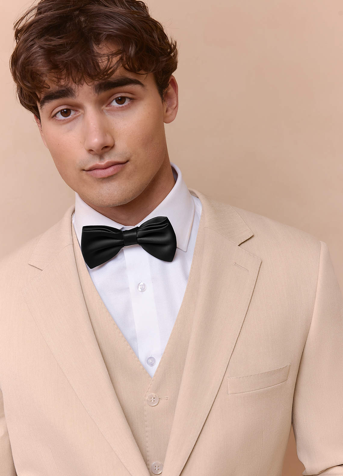 front Matte Satin Pre-Tied Bow Tie