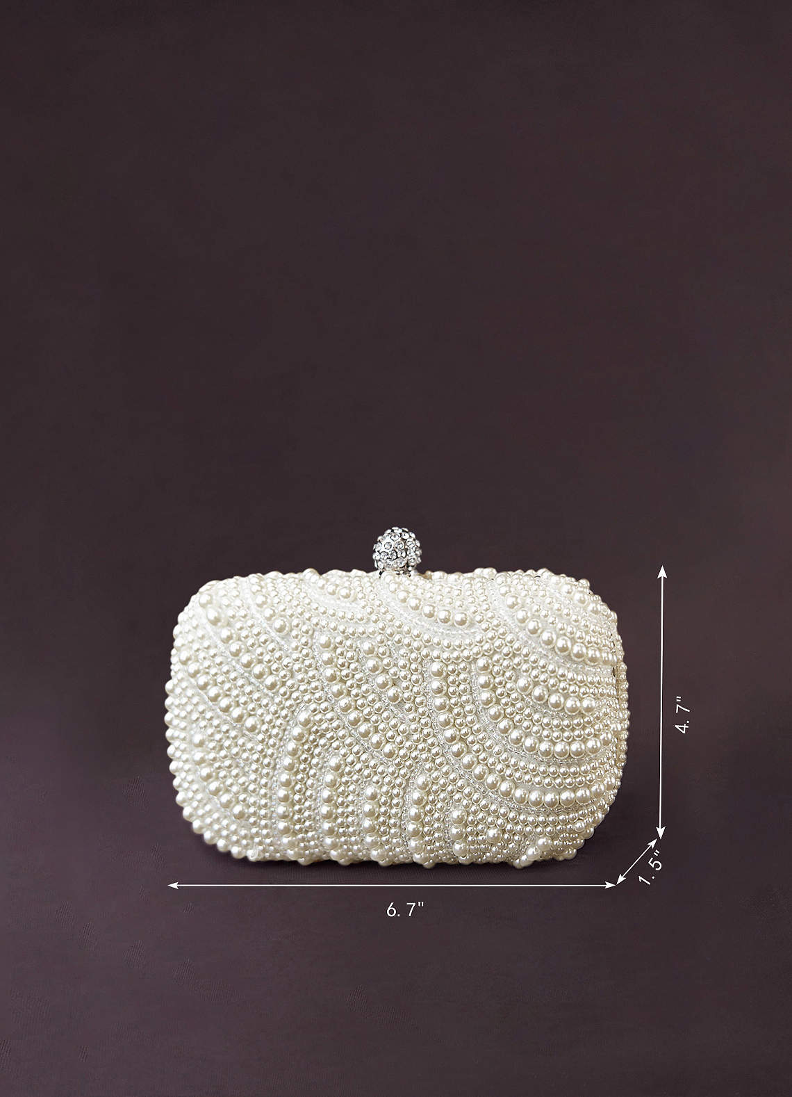 front Pearl Embellished Clutch