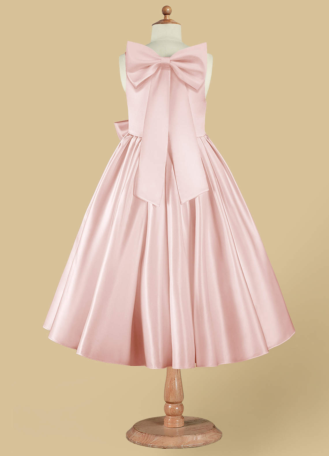 princess polly baby blue dress Azazie Bo Peep Blushing Pink A-Line Bow Matte Satin Dress Ready to Ship