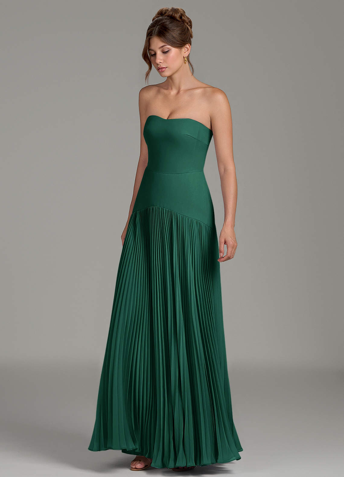 Azazie Yuliana Emerald Chiffon Bridesmaid Dresses | Azazie