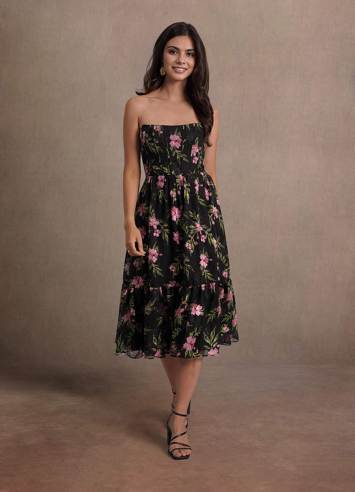 パーティードレス GANISONG Bridal  Flower Dress Black Gothic Black Wedding Dresses Off Shoulder 3D Flower Sweep