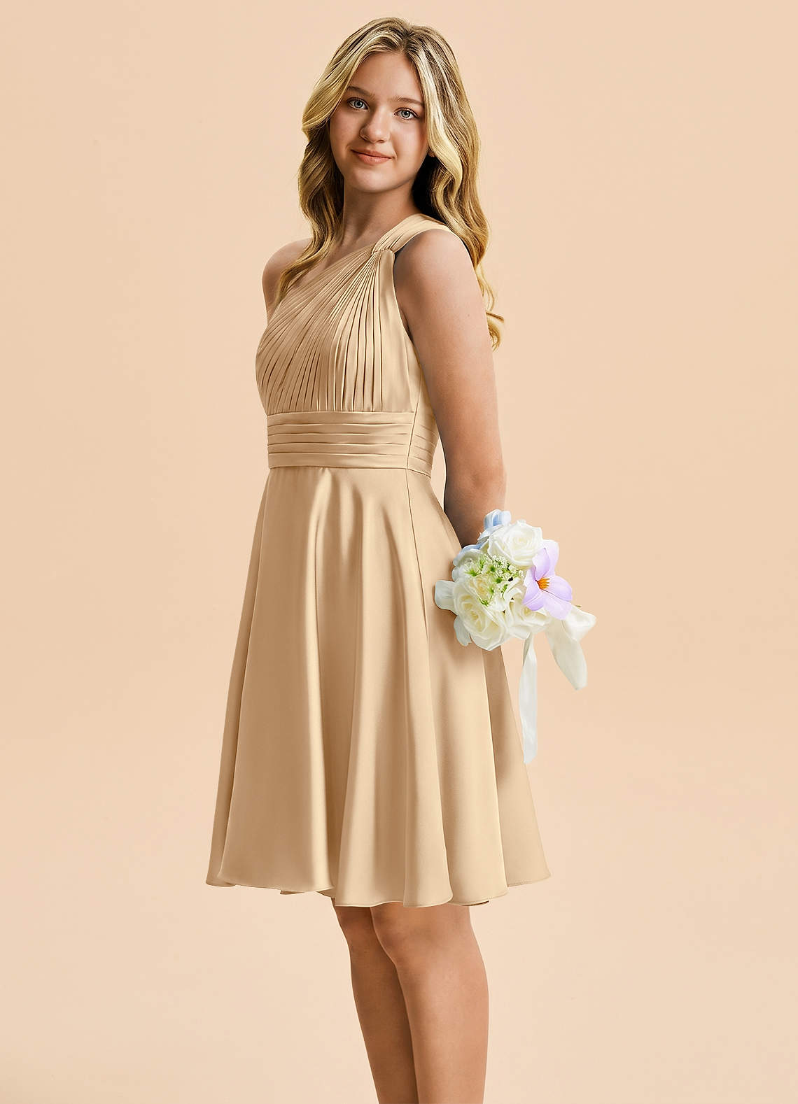 junior dresses formal knee length Gunia Flower Teen Girl Dresses For Wedding Solid Color Lace Sleeveless Knee Length Dress Formal White Dress For Girls 3-15 Y