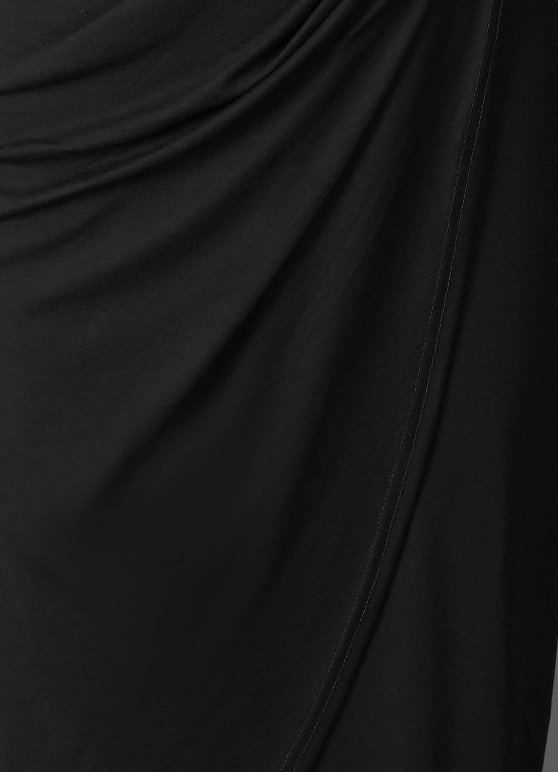 Robe Noir Tulipe Décolletée Asymétrique image1