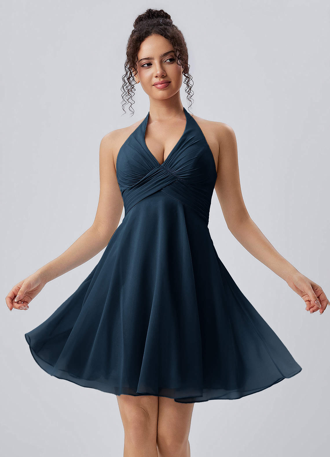black dress cute Lace High Low Prom Dress, Lace Evening – shopluu Little Black dress Long Sleeve Shirts To Custom size Color:Periwinkle blue