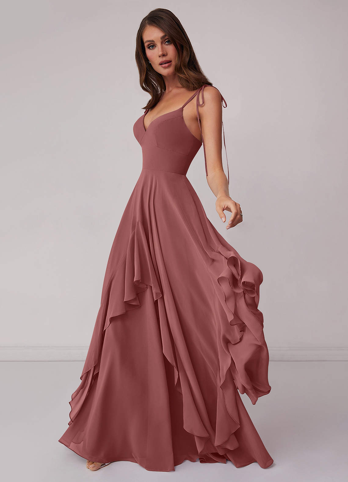 Barbie ♥ Azazie Bridesmaid Dresses Amethyst A-Line Bow Chiffon Dress image2
